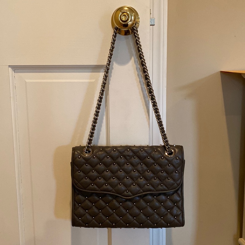 Rebecca minkoff studded cross body bag - grey and silver